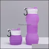 Vattenflaskor Sile Collapsible Water Bottle Outdoors Motion Travel Kettle Party Present Cup Stock Product For Children Drop Delivery 202 DH74G