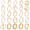 Anillos de racimo Knuckle Índice Dedo Hueco Amor Rosa Conjuntos de anillos de oro para mujeres y niñas Paquete de 9 Entrega de gotas 2022 Amjin