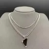 Pendant Necklaces Womens Mens Luxury Designer Necklace Chain Fashion Jewelry Black White P Triangle Pendant Design Party Silver Hi7640156