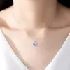 Новый высококачественный синтетический сапфир S925 Серебряное подвесное ожерелье Женщины ювелирные украшения корейская мода роскошные классические сети аксессуары