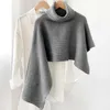 Women's Knits Tees Autumn Winter Turtleneck Sweater Knitted Capes Cloak Women Irregular Pullover Poncho Sweaters Designer Korean Clothes T221012