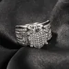 Pierścienie klastra Uwin isky -serc kształt serca pierścionek pełny utwardzony lodowany bling sześcienne cyrkon luksusowe biżuteria modowa do drop281e