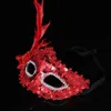 Women Girls Feather Masquerade Eye Mask Sequins Prom Halloween Party Cosplay Costume Wedding Decoration Props Half Face Eyes RRA141