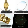 Wristwatches Olevs Automatic Mechanical for Women Luxury Dial Brand Ladies Waterproof Luminous Steel Strap Gold Es 6630