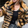 Winter Long Leopard Women Faux Fur Coat Warm Pluxh sobretudo jaqueta de pele de moda feminina feminina solta roupa 7xl 8xl