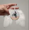 Sublimation Christmas Feather Pendant White Blank MDF Heat Transfer Christmas Decorations 2.8inch Round Heart Double Side For Sublimating01