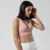 Completo da yoga Reggiseno sportivo da allenamento con scollo a V profondo sexy da donna Supporto medio Reggiseno da ballo posteriore incrociato Imbottito push-up Fitness Crop Top