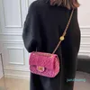 شتاء الموضة الجديدة Camellia Velvet Chain Small Underarm Messenger Women Counter Bag 2022