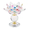 Ljusstakar yo-2x glasblock lotus blommor metall feng shui heminredning stor tealight stativ hållare färg