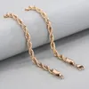 Różowe złoto singapurskie łańcuch łańcucha linowego łańcucha łańcucha ze stali nierdzewnej dla kobiet męskie 2/2,4/4/8 mm szerokość 24 cali