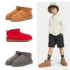 U enfants chaussures filles bottes hiver chaud cheville enfant en bas âge garçons Bot noir rose chaussure enfants botte de neige enfants peluche ultra mini