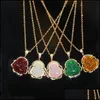 Collane con ciondolo Bling Collana di Buddha rosa bianco per le donne Gioielli di lusso Buddah Regalo di compleanno squisito Drop Delivery 2022 Necklac Dh5Wy