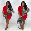 Survêtements pour femmes Plus Taille Femmes Leopard Patchwork Two Piece Set Survêtement