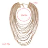 Strands Strings Women's Metallic Convertible Gold-Color Choker For Women Luxury Statement Bib Layers Pendant Necklace JURAN Fashion Jewelry 221024