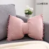 Travesseiro adorável travesseiro bowknothcase capa princesa estilo casa macia veludo lombar leito sofá decoração 35 50cm