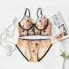 Bras Sets New Europe Women Underwear Sexy Push Up Bra Set Lace Flowers Embroidery Lingerie French Shape Glue Bone Plus Size Brassiere T220907