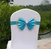 Bowknot Wedding Chair Cover Sashes Elastic Spandex Bow Chair Band med Buckle For Weddings Banquet Party Decoration Accessories RRE15379