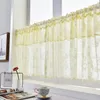 Curtain Solid Lace Short Tulle Curtains For Kitchen Bathroom Cafe White Pink Purple Window Valance Ready Made Screening Decor