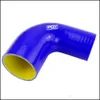 Abrazaderas de manguera Pqy - 2"-2.5" 51Mm-6M Reductor de codo de 90 grados Tubo de manguera Sile Entrada turbo Azul o negro con interior amarillo Pqy-Sh902025-Qy Dhs1P