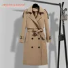 Spring Autumn New Windbreaker Women's Korean Version midja Slim High-End Atmospheric Lads 'Long Trench Coat for Women 278C