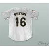 Hurtownia męskie shohei Ohtani 16 Japan Samurai białe prążkowane baseball koszulka baseballowa #16 shohei ohtani zszyte koszulka rozmiar s-xxxl