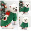 犬のアパレル暖かいクリスマスペット小犬冬の柔らかいフリースセーターかわいいエルクプリントペット服チワワ子犬猫