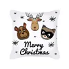 Pillow 1 PC 45x45 Christmas White Cover Case Pillowcase Hidden Zipper Pillows Style Pattern Home Decor