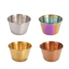 Dinnerware Ramekin Stainless Steel Condiment Sauce Cups Dipping Bowl Appetizer Plate Seasoning Dish for Home Restaurant RRE15355