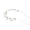 Hair Clips Shinny Crystal Bridal Wedding Head Piece Bride Headwear Pearl Headbands Crowns Ribbon Flower Party Jewelry Accessories