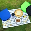 Bärbar bestick picknickuppsättning rostfritt stål familje camping redskap med resefodral gaffel knivplatta kit