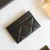 مصمم فاخر Caviar C حامل بطاقة Woman Classic Black Real Leather Mini Wallet Mans Coin Purse Bases Holders بالجملة بالجملة