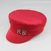 Spring Silk Satin Berets Fashion Crystal Baker Boy Hat Wool Sboy Caps