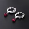 Stud Plain Ruby Earring 039S Day äkta ädelstenar 925 Sterling Silver Water Drop Colored Gift 2210222920963