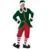 Sahne Giyim Deluxe Yetişkin Noel Claus Gelen Yeşil Xmas Elf Çift Cosplay Karnaval Macot Partisi Fantezi Elbise T220901