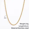 Chains Necklaces For Man Women Twisted Rope Chain Stainless Steel Gold Silver Color Jewelry On The Neck K- Accessories