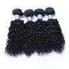 Jerry Curly Brazilian Human Hair Bundles 4pcs Natural Color Non Remy Hair Extensions 100g/Bundle Weaving