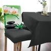 Stol täcker Zen Stones Orchids Flower Green Bambu Cover Dining Spandex Stretch Seat Home Office Decoration Desk