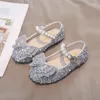 Flat Shoes Kids Girls Sequined Pearl Bowknot Princess Fashion Children's Rhinestone Dance Performance