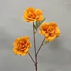 Dekoratif çiçekler üç başlı şakayık simülasyonu çiçek dekorasyon bitkisi duvar düzenlemesi yapay düğün