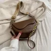 Sacs de soirée PU cuir selle sac à bandoulière pour femmes 2022 marque concepteur Hobos épaule sac à main mode dames demi-cercle Nana