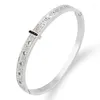 Bangle 2022 Roman Letters Bracelet With Stone Titanium Steel Color For Women Punk Jewelry Round