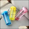 Water Bottles Transparent Casual Cup Plastic Water Bottle Portable Tumbler Men Women Student Lovely Mini Lovers Valentines Day Glass Dhnsg