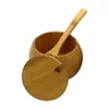 Butelki przechowywania ręcznie robione bambusa Sł z kuchni Składniki kuchenne przyprawy solne przyprawy z narzędziami do trzymania łyżki pokrywki