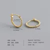Autentico 925 orecchini a cerchio in argento sterling geometrica a forma di perle Orecchini per donne gioielli fini femminili