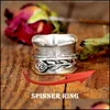 Wedding Rings Wedding Rings Gothic Rose Figet Spinner For Women Men Rotate Anti Anxiety Ring Hip Hop Punk Finger Vintage Jewelry Gift Dhtrg