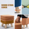 Pillow Elastic Ottoman Square Covers Case Stretch Polyester Solid Color Storage Slipcover Protector Footstool Sofa Foot Rest Stool Hood