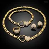 Collier Boucles d'oreilles Vente des perles africaines bijoux Bridal Gold Color Heart Mariage nigérian Dubaï Design Accessoires