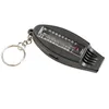 Svart 4 i 1 mini Survival Tool Thermometer Whistle Compass Ourdoor Camping Vandringsverktyg Whistle De858