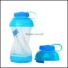 Water Bottles Manufactor Supply Food Grade Soft Kettle Tpu 750Ml Outdoors Collapsible Water Bottle Portable Sports Cup Whale Printing Dhaob