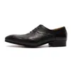 Sapatos de vestido masculino de inverno Lace de fivela de couro genuíno Casamento Oxfords formal Oxfords Business Office Black Brown